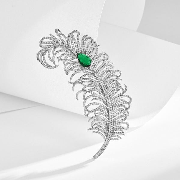 Luxury Large Feather Brooch