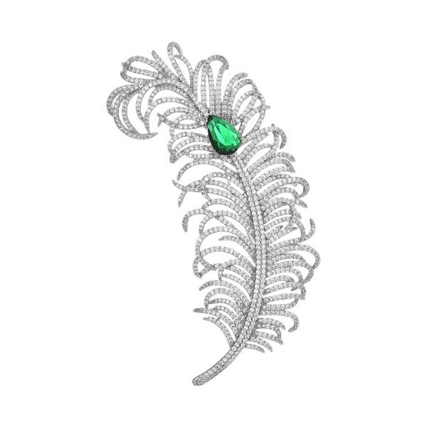 Luxury Large Feather Brooch