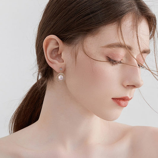 French simple pearl earrings