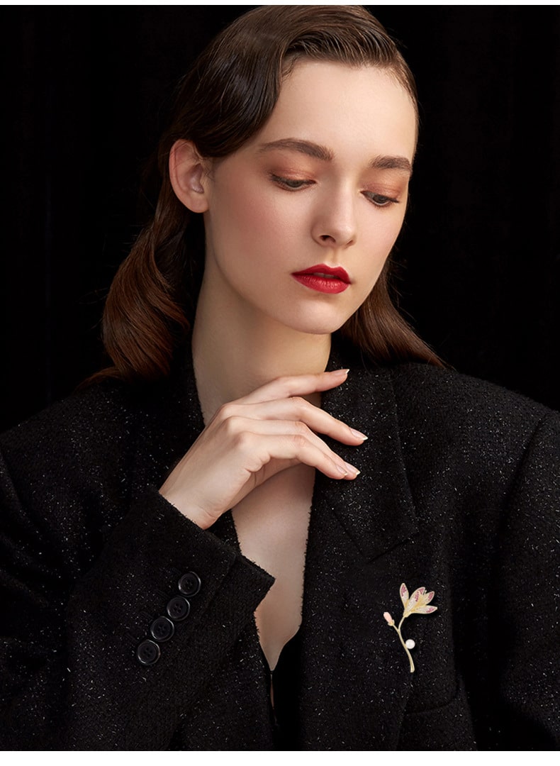 Orchid Pearl Brooch