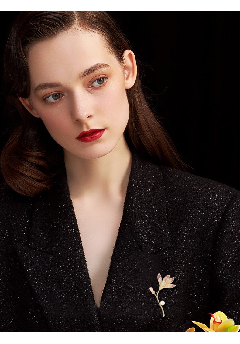 Orchid Pearl Brooch