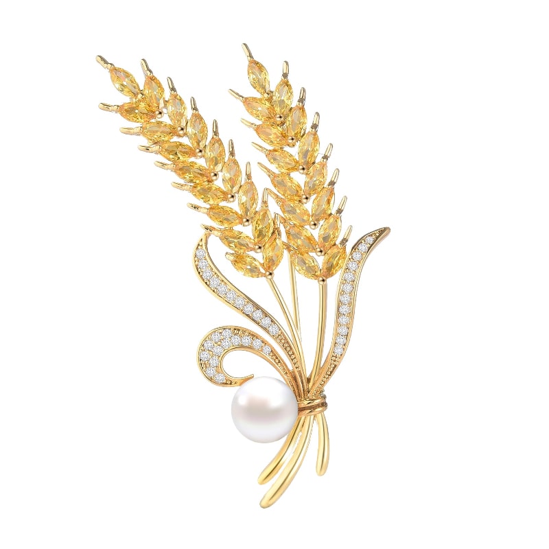 Wheat Ear Pearl Brooch