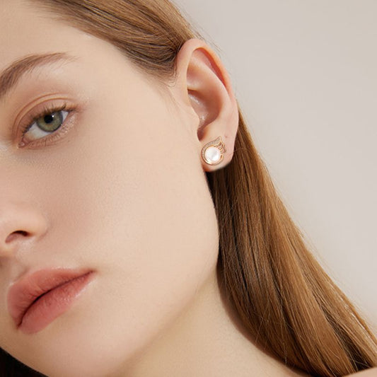 Pearl Angel Wing Earrings