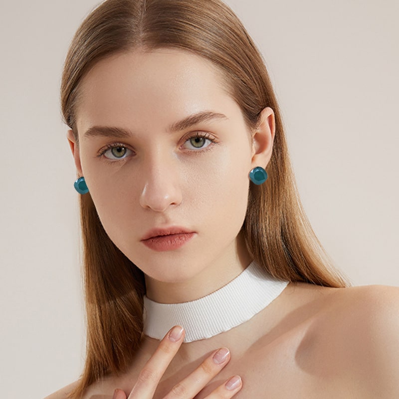 Heart of the Ocean Geometric Crystal Earrings