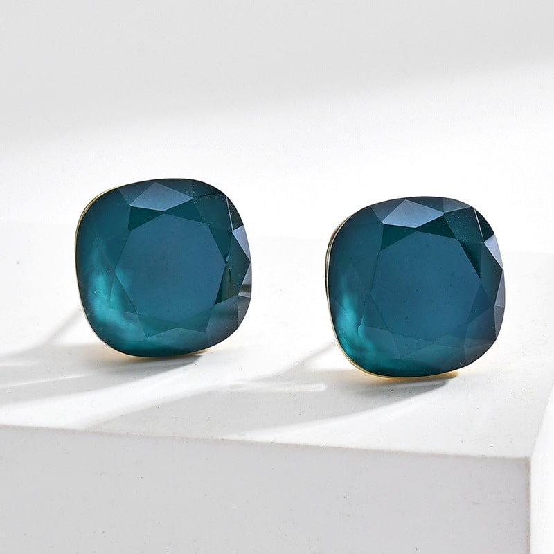Heart of the Ocean Geometric Crystal Earrings