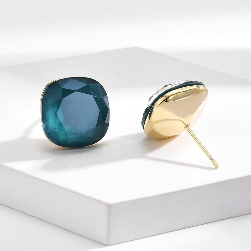 Heart of the Ocean Geometric Crystal Earrings