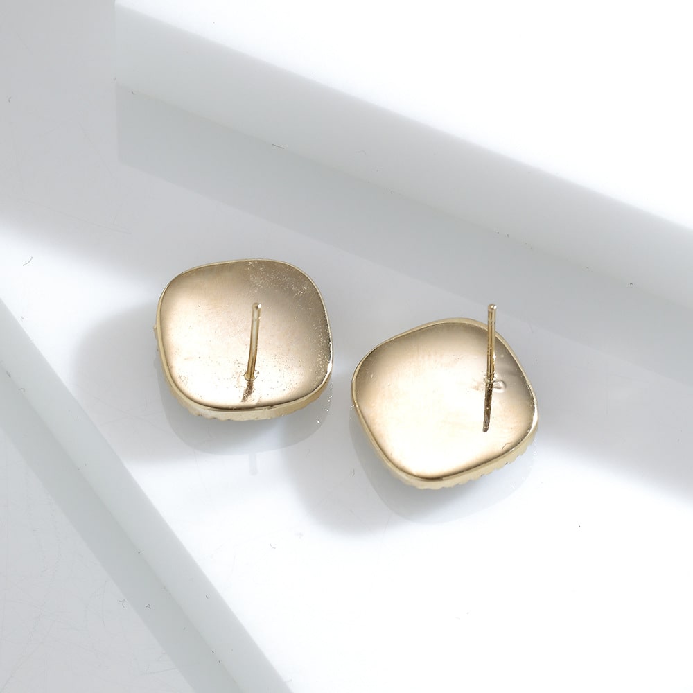Black Square Crystal Stud Earrings