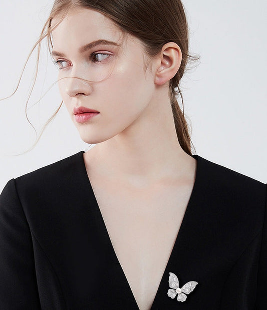 Vintage-Fashion-Simple-Natural-Pearl-Crystal-Butterfly-Luxury-Women's-Wedding-Suit-Lapel-Design-Diamond-Brooch-Pin