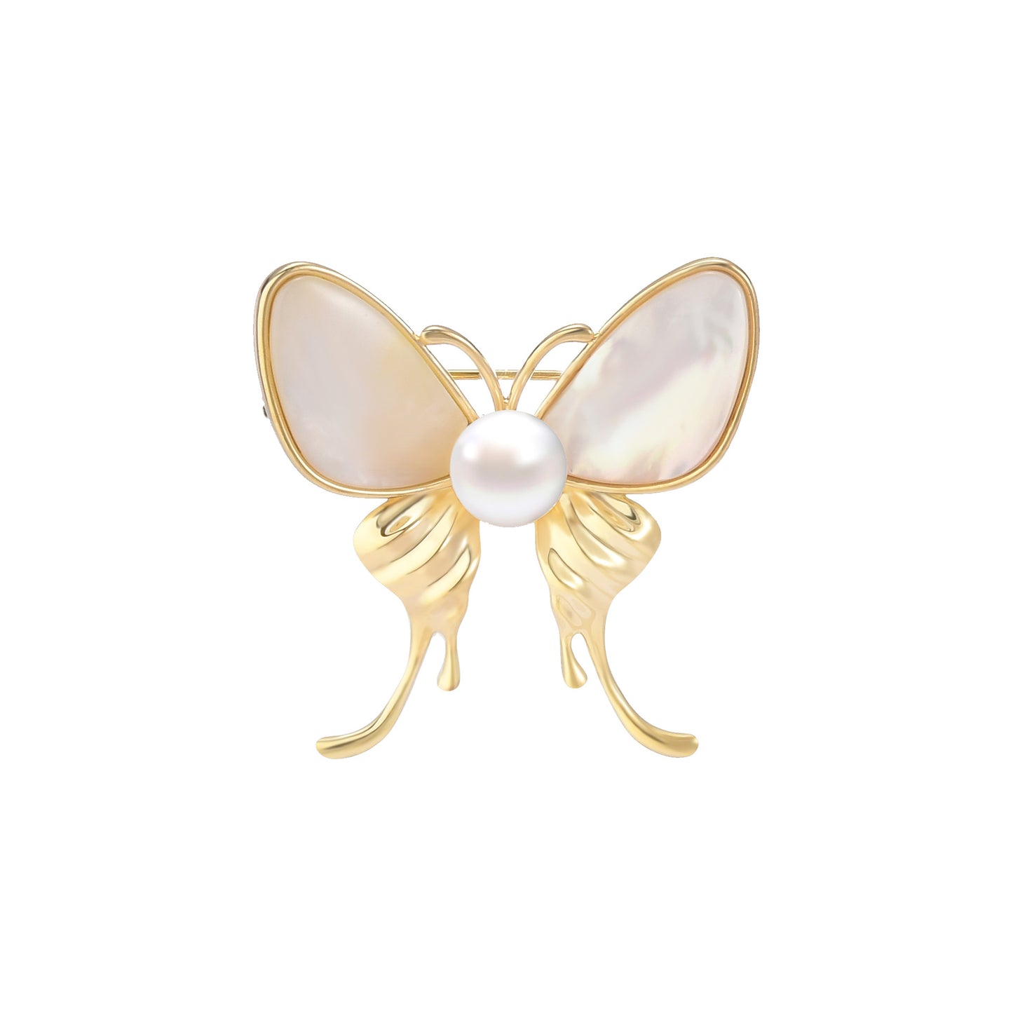 Broche perle fritillaire papillon