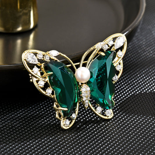 Crystal Butterfly Brooch