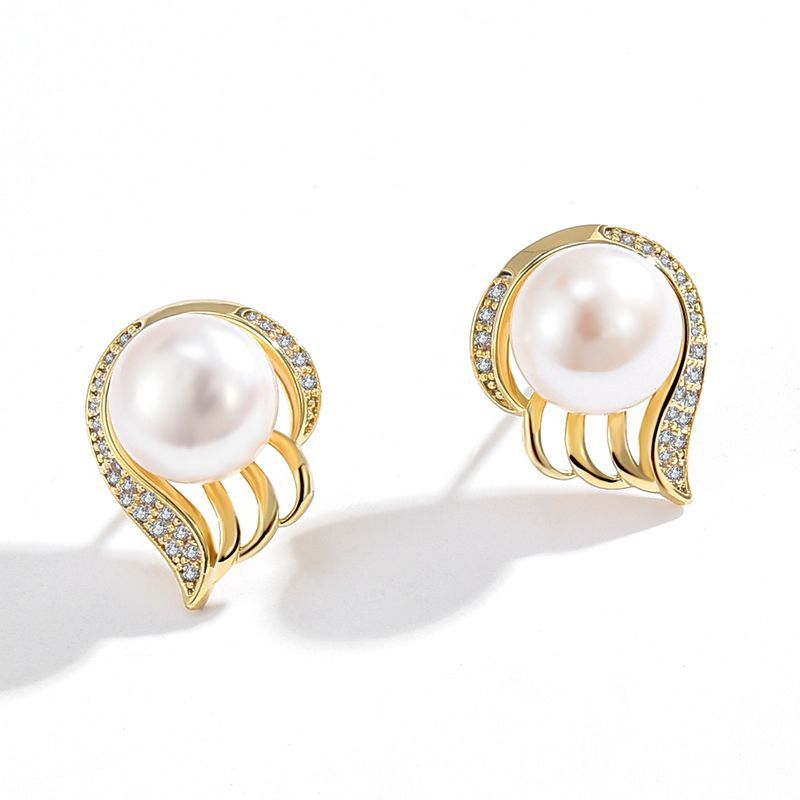 Pearl Angel Wing Earrings
