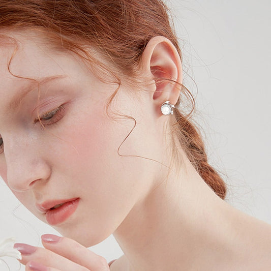 Pearl inlaid phoenix tail earrings