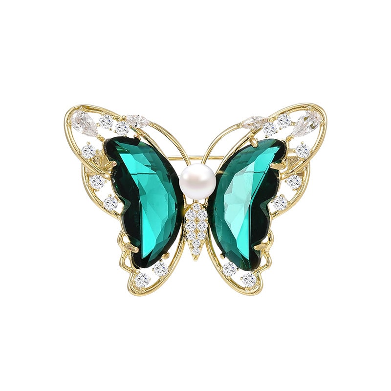 Crystal Butterfly Brooch