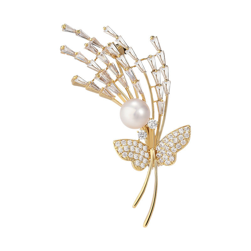 Butterfly bud brooch