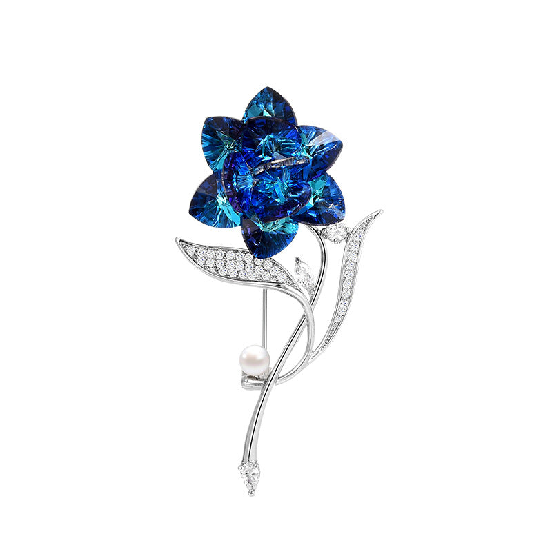 Crystal Rose Brooch