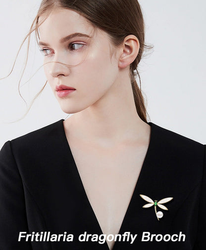 Mother-of-pearl dragonfly brooch