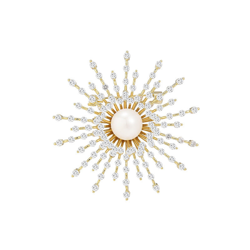 Pearl Sunflower Brooch