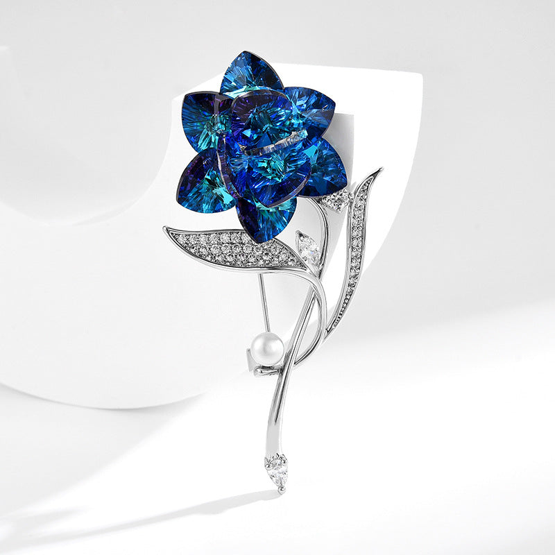 Crystal Rose Brooch