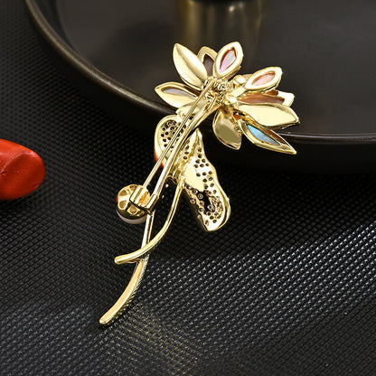 Broche Lotus Rose Perle