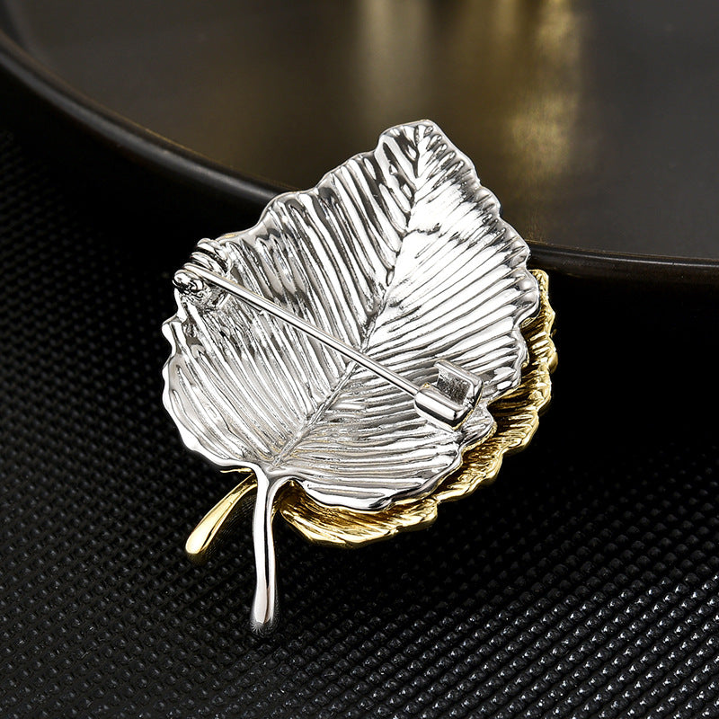 Versatile pearl leaf brooch for clothing decoration