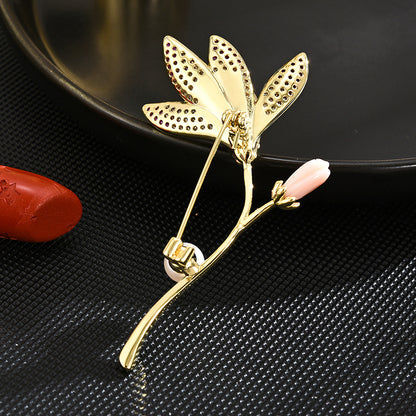 Orchid Pearl  Brooch