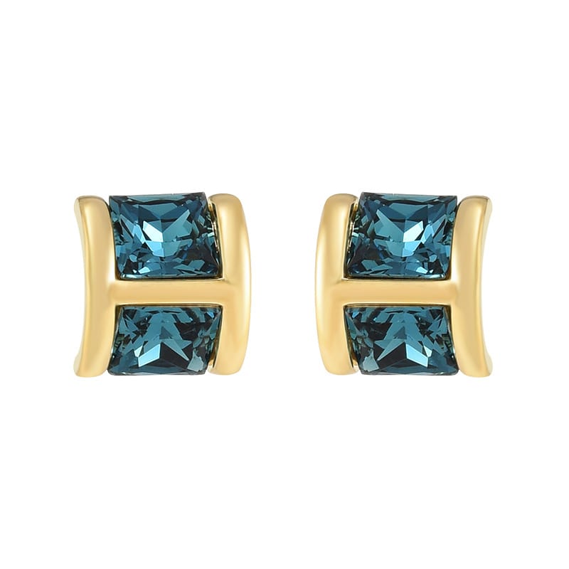 Square crystal earrings