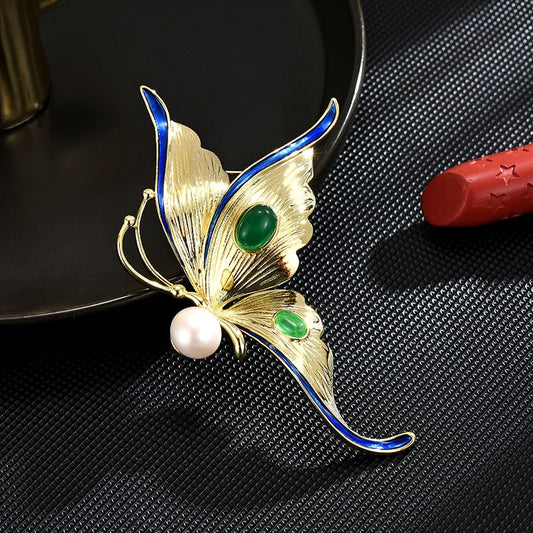 Gold Butterfly Brooch