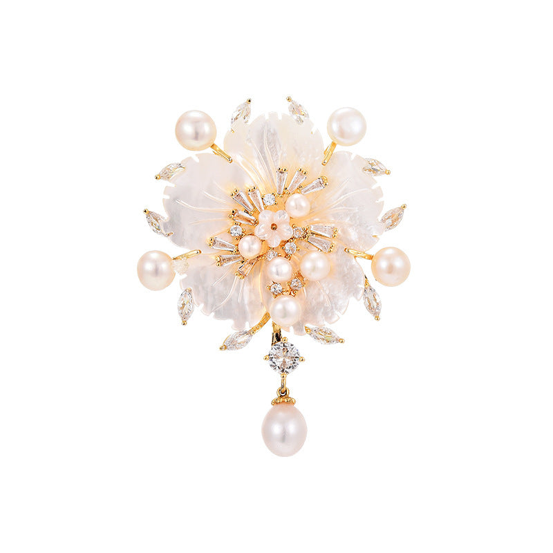 Camellia Pearl Brooch