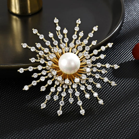 Pearl Sunflower Brooch