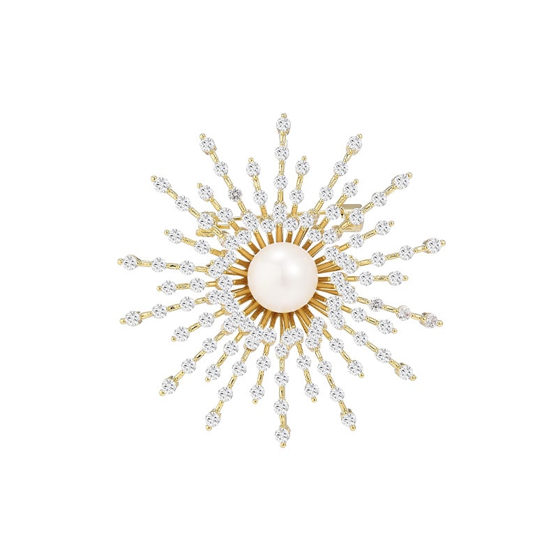 Pearl Sunflower Brooch