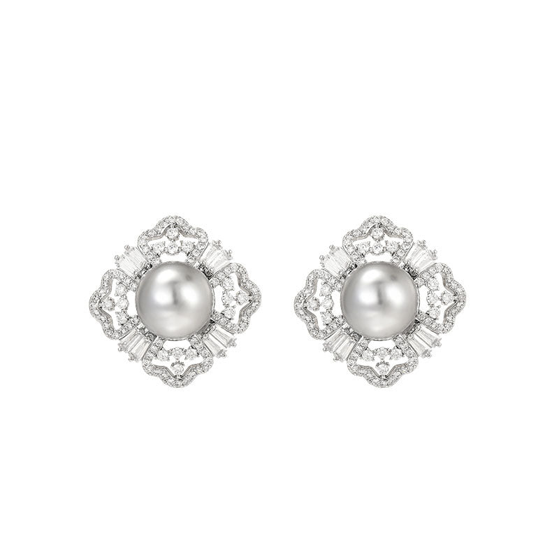 Pearl Square Earrings