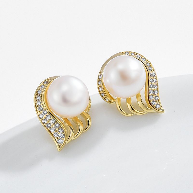 Pearl Angel Wing Earrings