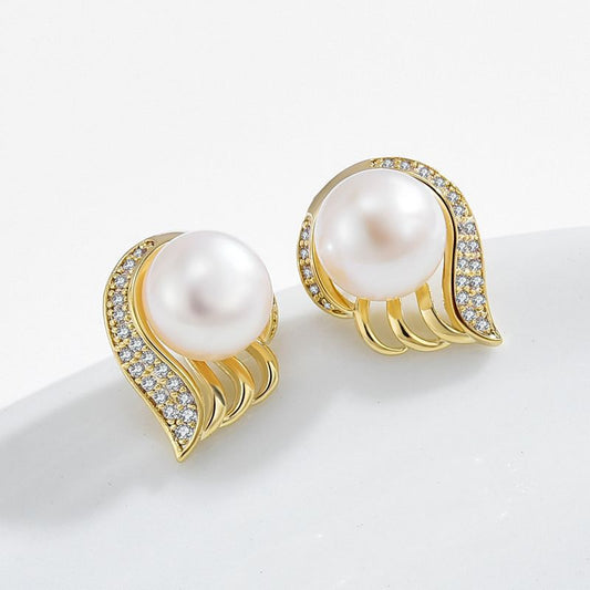 Pearl Angel Wing Earrings