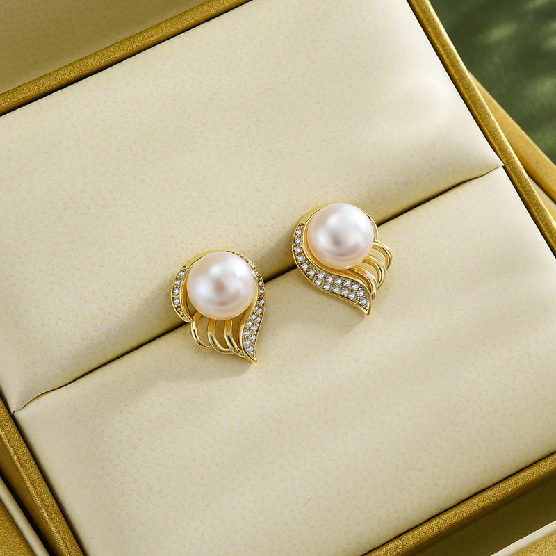 Pearl Angel Wing Earrings