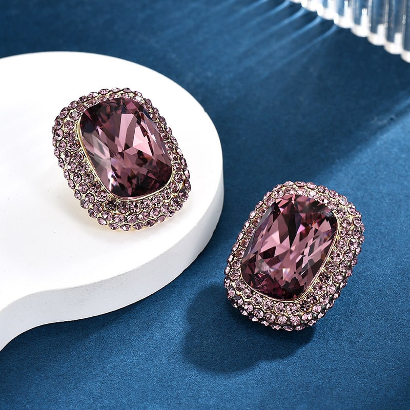 Geometric crystal earrings