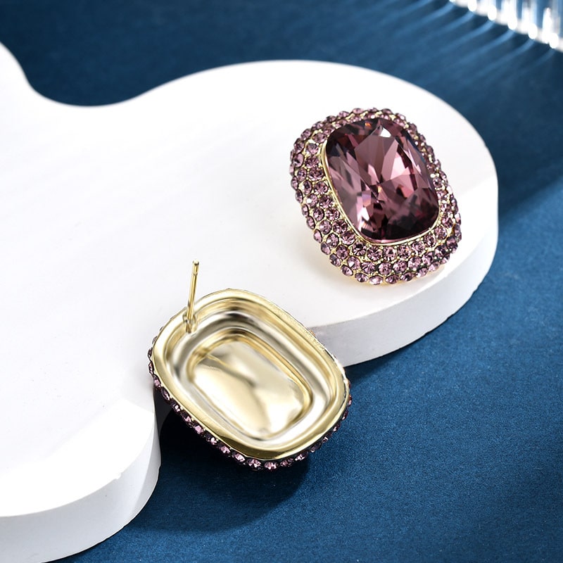 Geometric crystal earrings
