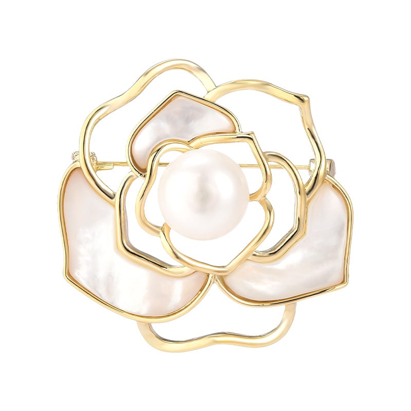 Broche en perles camélia, accessoires pour vêtements, épingle à fleurs