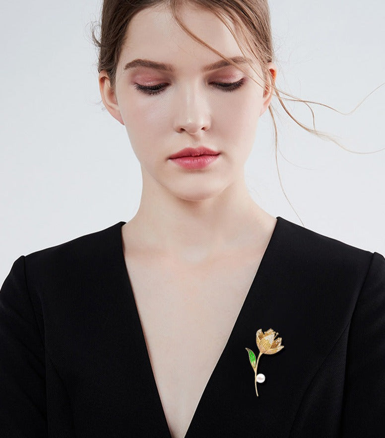 Pearl Magnolia brooch