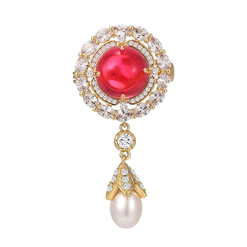 épingle à vêtements broche perle vintage