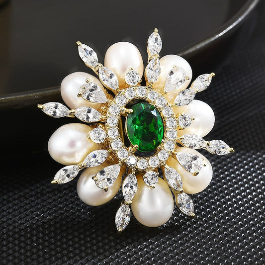 Broche en cristal vintage, épingle à perles pour vêtements