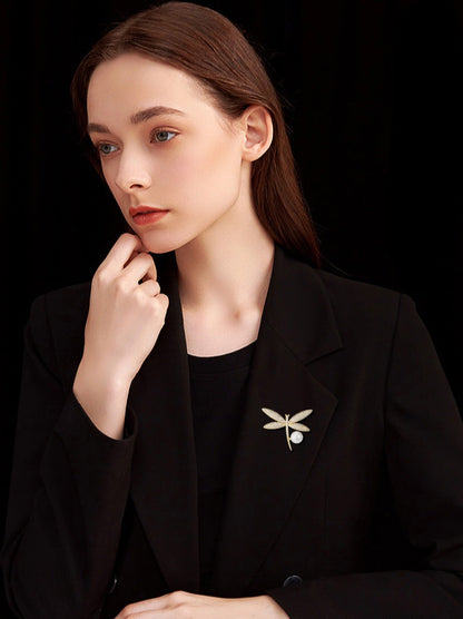 Pearl Dragonfly Brooch