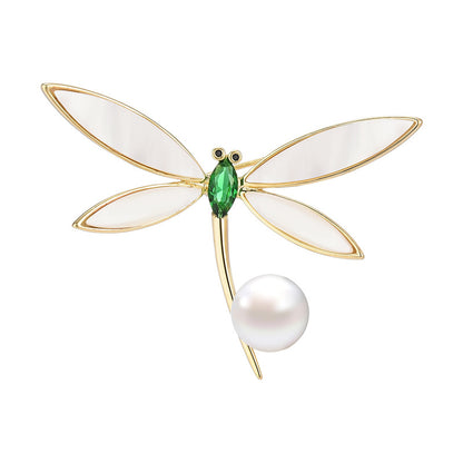 Mother-of-pearl dragonfly brooch